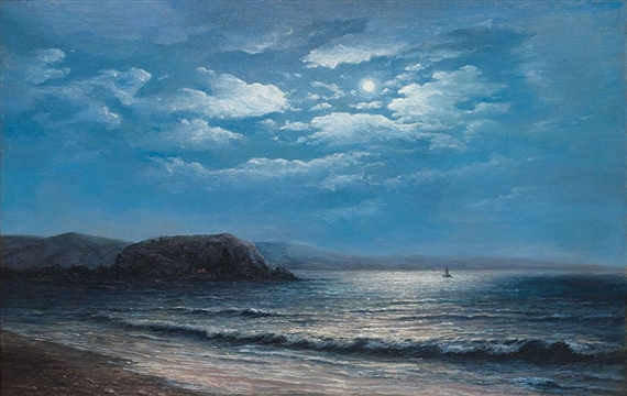 Lake Sevan in the moonlight by Georgii Zakharovitch Bashindzhagian, 1903
