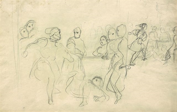 STUDY FOR GOTZ VON BERLICHINGEN by Eugène Delacroix