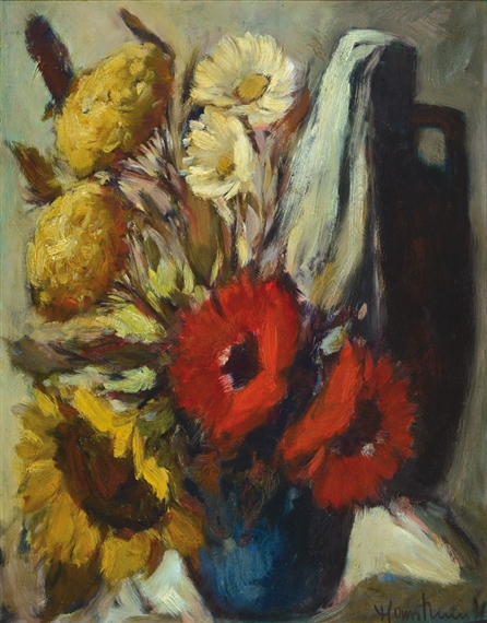 Still Life with Flowers and amphora by Hans Nowack