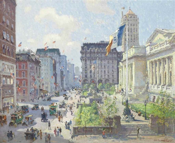 New York Public Library by Colin Campbell Cooper