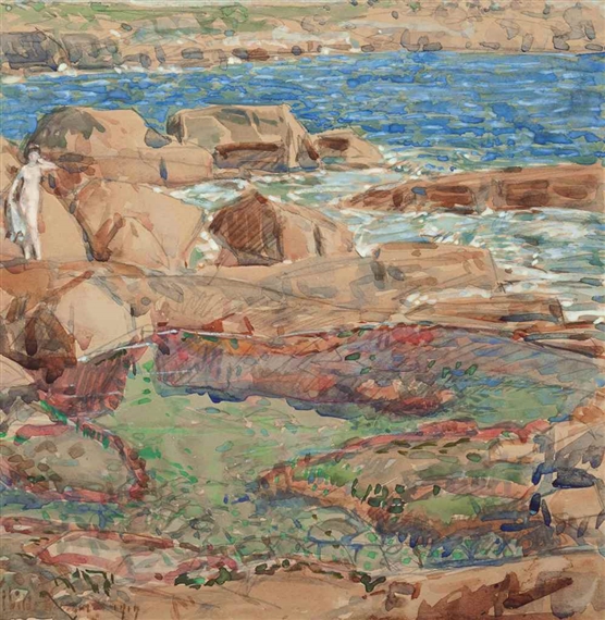 The Pretty Pool, Bass Rocks by Childe Hassam, 1919