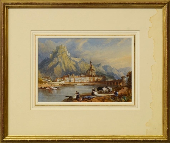 Johann Bankel | German riverside town (1896) | MutualArt