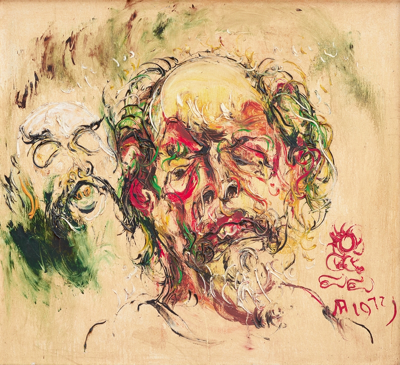 Affandi | Self Portrait with Mask (1972) | MutualArt
