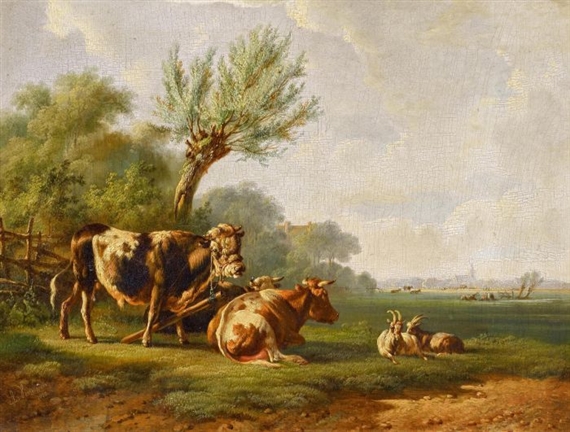 Cow Pasture by Albertus Verhoesen, 1866