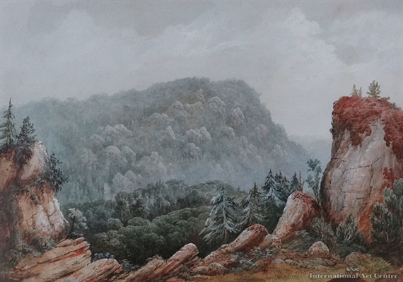 Forest Landscape by Nicolas Chevalier, 1879