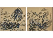 2 Works: Landscape (2 screens byobu)