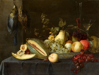 Still Life with Fruit and Birds - Pieter van Overschee