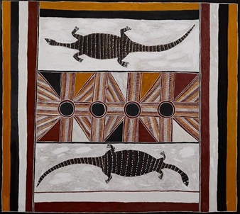 Dhamala Goannas and Waterhole - Richard Birrinbirrin