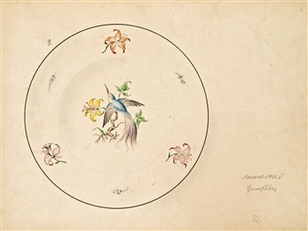 Herend porcelain design- Birds of paradise, 4 pieces - Tibor Szemzo