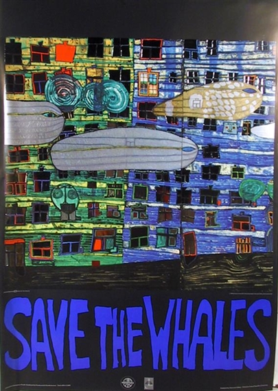 Save the Whales by Friedensreich Hundertwasser, 1982
