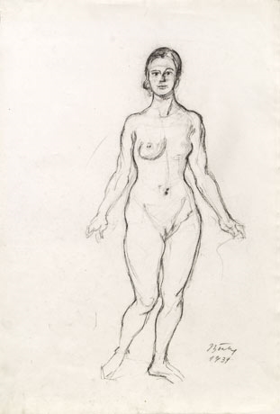 Standing female nude by Herbert Boeckl, 1931