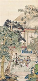 CHATTING IN COURTYARD - Tong Zhifeng