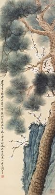 PINE AND PLUM by Tao Lengyue, 1943