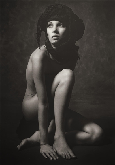 Kate Moss in Turban, Marrakech, Morocco by Albert Watson, 1993