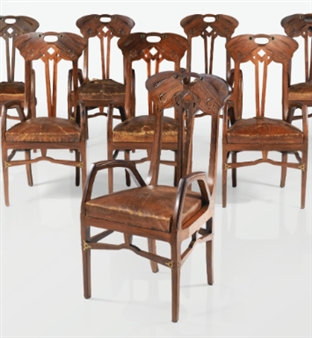 A SET OF EIGHT ROSEWOOD - Eugenio Quarti