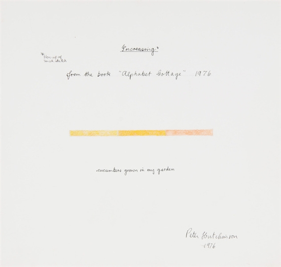 Cucumbers Grown in My Garden,  from "Alphabet Bottage by Peter Hutchinson, 1976