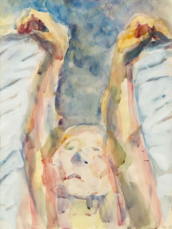 Zwischen zwei Welten by Maria Lassnig, 1982