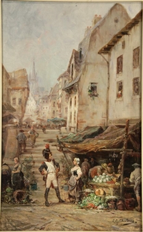 Soldier Courting a Market Maiden - George Chabrier