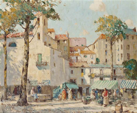 Market day, San Remo, Italy by William Lee-Hankey