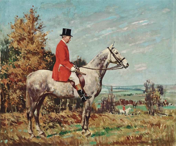 George Campbell Esq., on a dappled grey hunter by Frederic Whiting