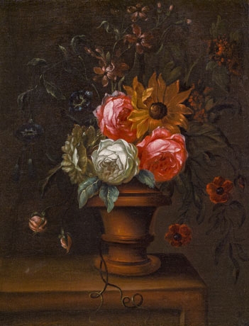 Still life with flowers by German School, 18th Century, circa 1700