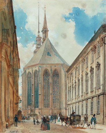 Church of St. James in Brno by Rudolf von Alt, 1854