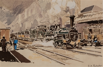 CRAMPTON LOCOMOTIVE, PARIS - STRASBOURG - Emil Andre Schefer