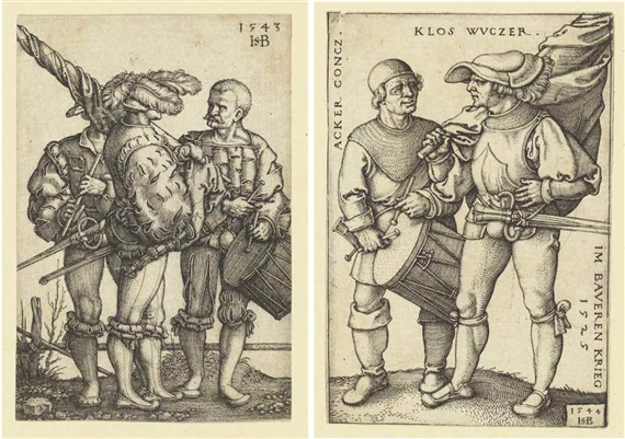 2 Works: Ensign, Drummer and Piper & Standard Bearer and Drummer