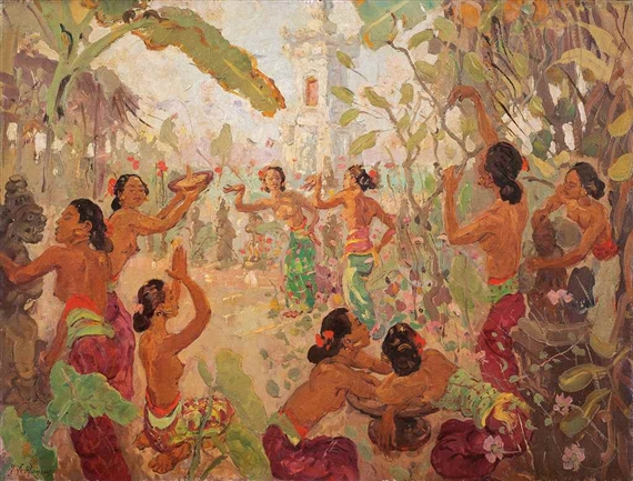 Dancers in Bali by Adrien Jean Le Mayeur de Merprés