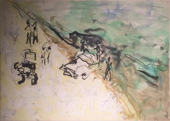 Landscape with figures by Hana Levi