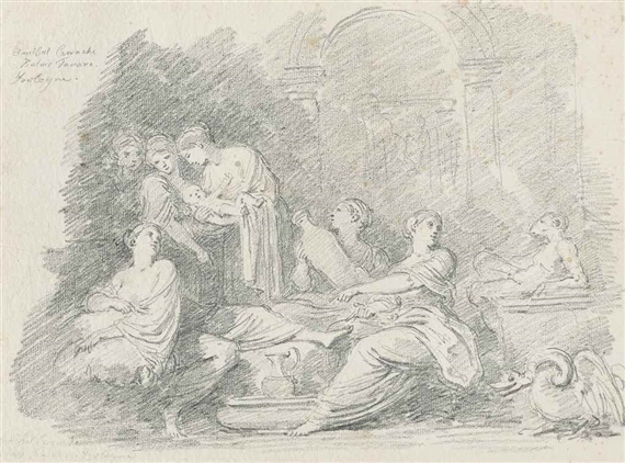 The birth of Alexander, after Annibale Carracci by Jean-Honoré Fragonard