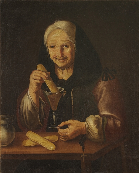 Giacomo Francesco Cipper | 2 Works: An Old Woman Eating Cookies, Old  Peasant with a Rabbit | MutualArt