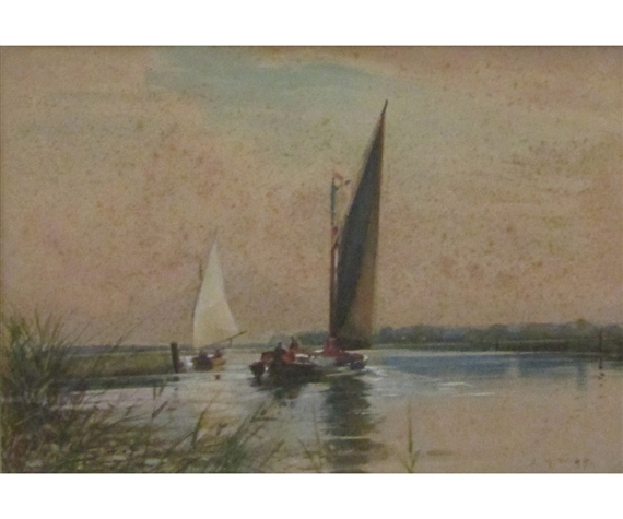 Wherry on The Broads by Charles Mayes Wigg