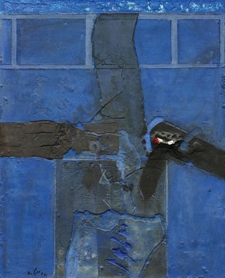 Blaue Vertikale Figur by Karl Fred Dahmen, 1964, 1965