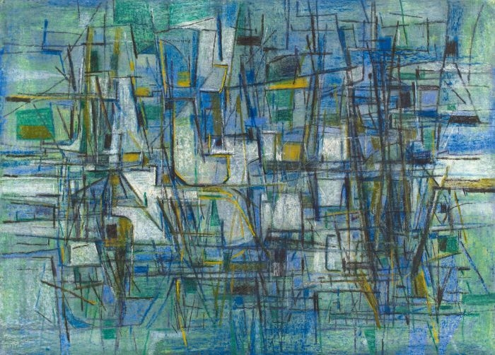 Artwork by Karl Fred Dahmen, Untitled, Made of Coloured chalks on thin cardboard