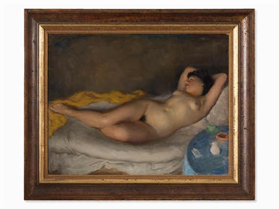 Reclining Female Nude by Léonid Frechkop, Circa 1945