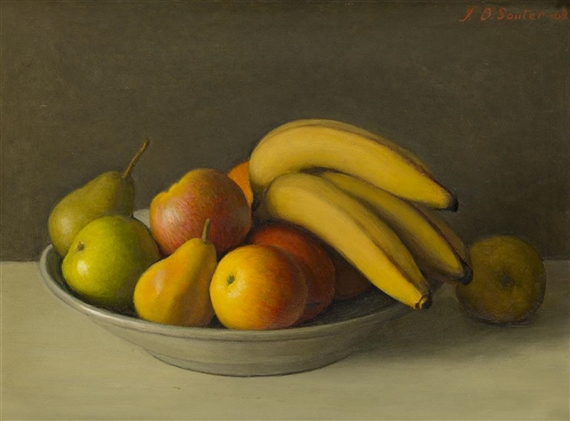 A STILL LIFE OF MIXED FRUIT IN A BOWL by John Bulloch Souter