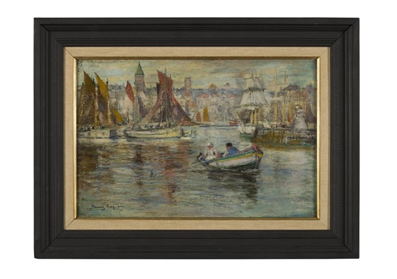 LEAVING HARBOUR, LAMLASH, ARRAN by James Kay