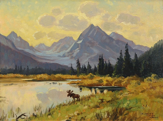 Red Eagle Lake, Glacier National Park by Roland Gissing, 1951