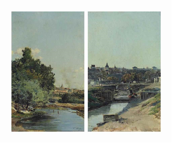 Madrid from the riverbanks of the Manzanares by Casimiro Sainz y Sainz