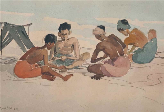Fishermen by Yong Mun Sen, 1953