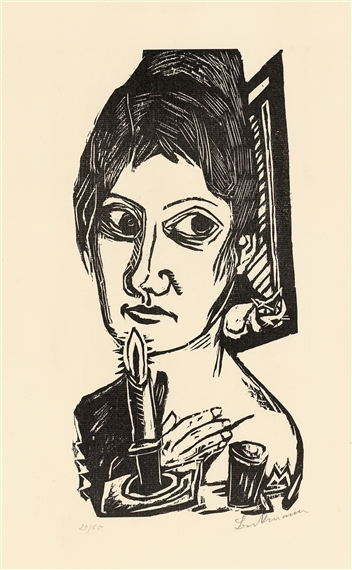 Frau mit Kerze by Max Beckmann, 1920