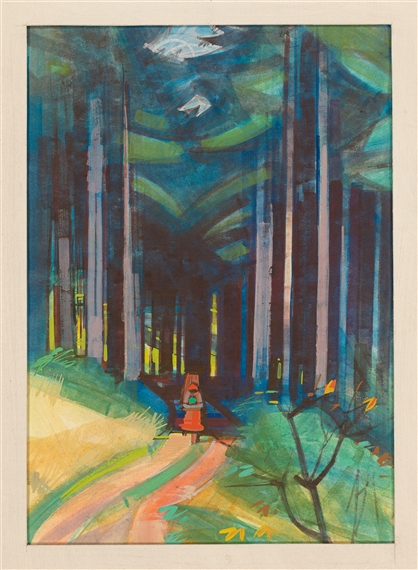 Johnsbach. Waldweg nach Dönschten by Hermann Glöckner, 1950