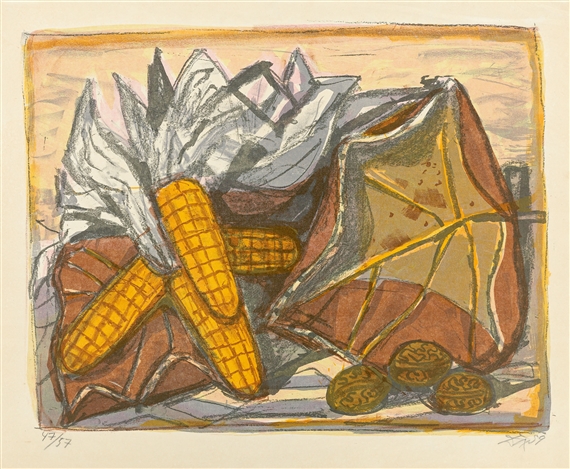 Stilleben mit Mais by Otto Dix, 1959