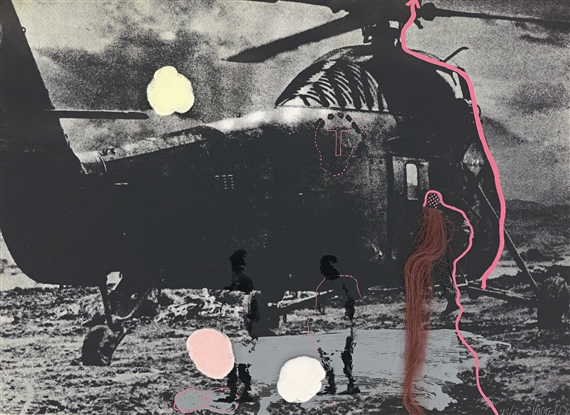 Drei Haare und Schatten by Wolf Vostell, 1968