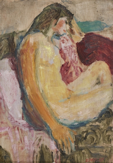 Nude Asleep in a Chair by Joan Kathleen Hardy Eardley, 1950