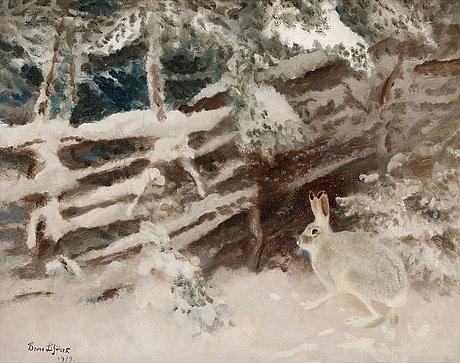 Hare in Winter Landscape