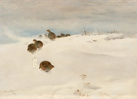 Winter Landscape with Partridges