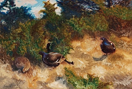 Grouse Black Cocks by Bruno Liljefors, 1916