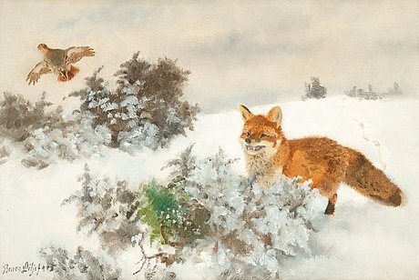Fox in Winter Landscape